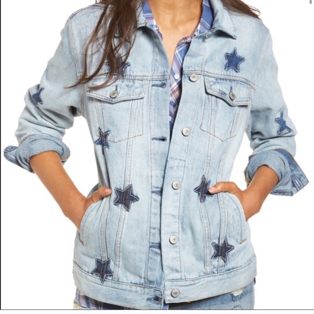 Rails Blue Jean Jacket with Star Accents